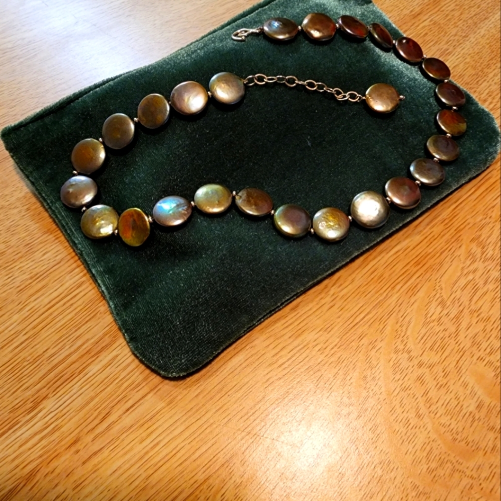 pearl disc necklace